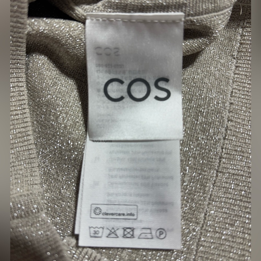 COS Cropped Knitted Shiny Cream High Neckline Sleeveless Top Size XS - Picture 11 of 13